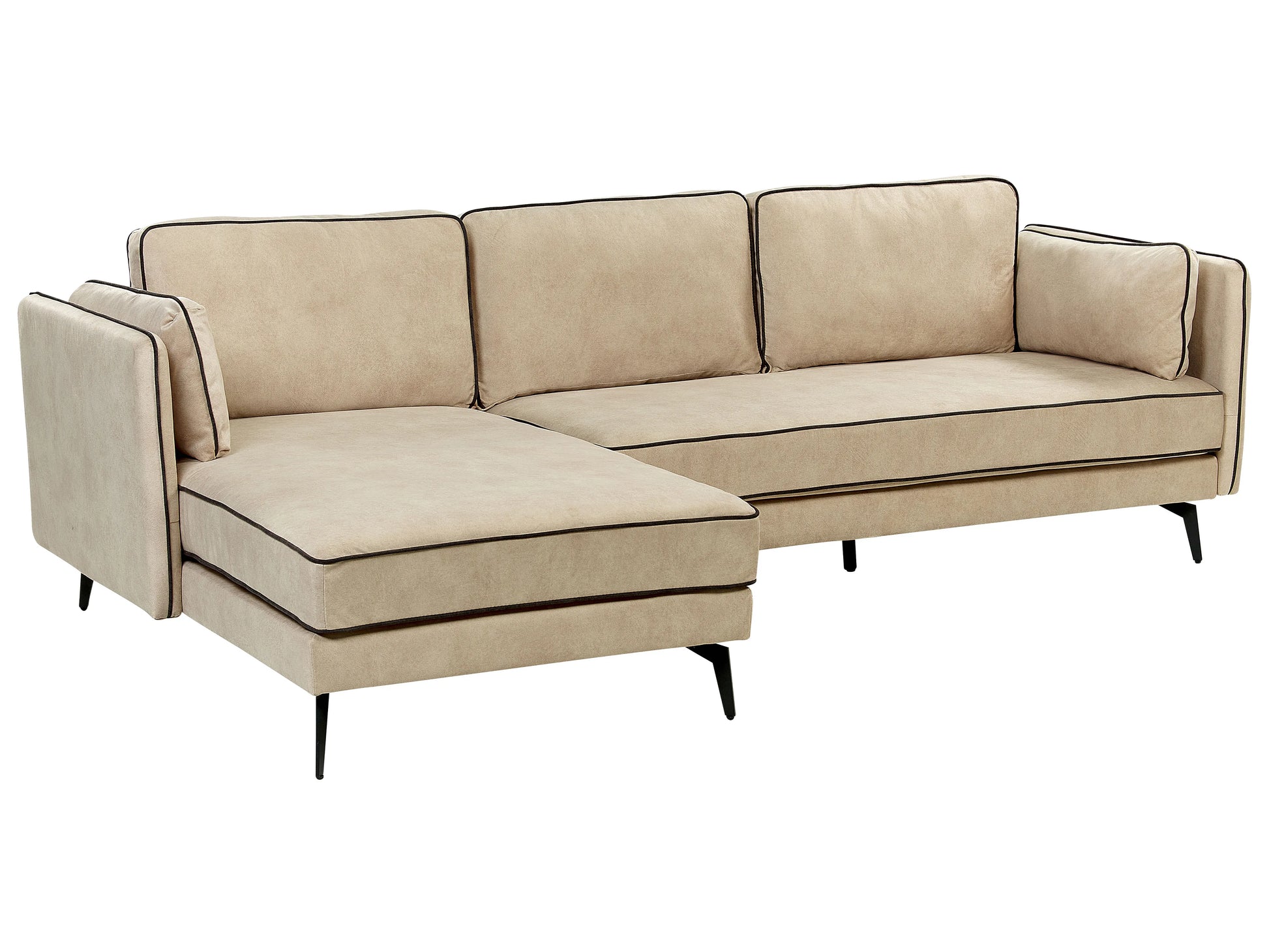  Corner Sofa 3 Seater ALTAN Velvet Beige Right Hand