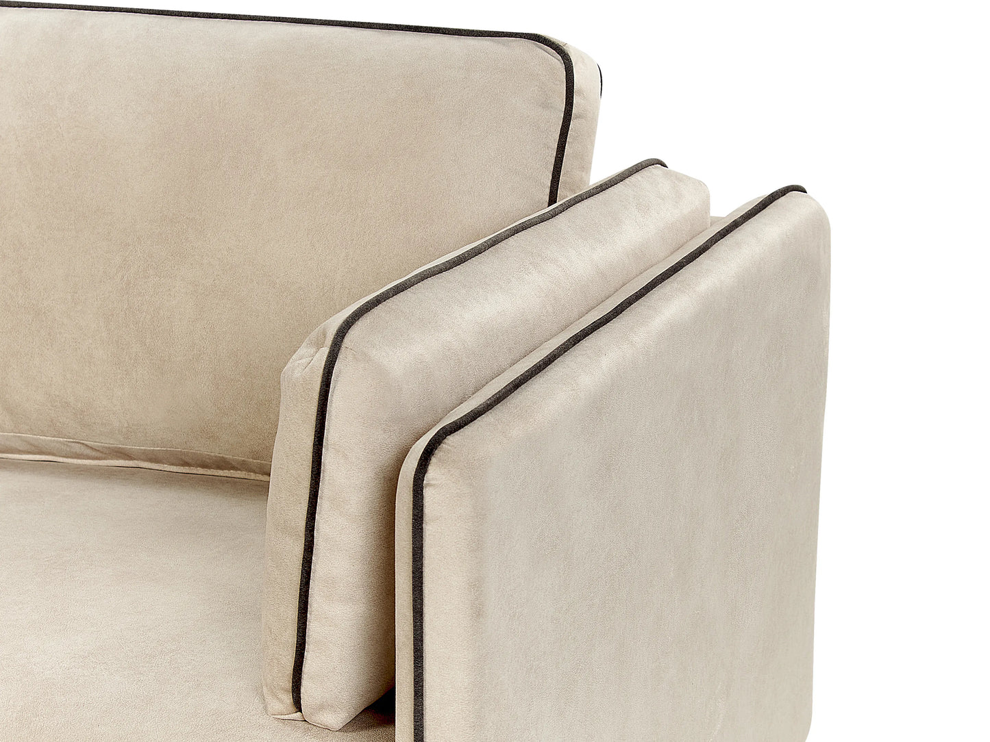  Corner Sofa 3 Seater ALTAN Velvet Beige Right Hand