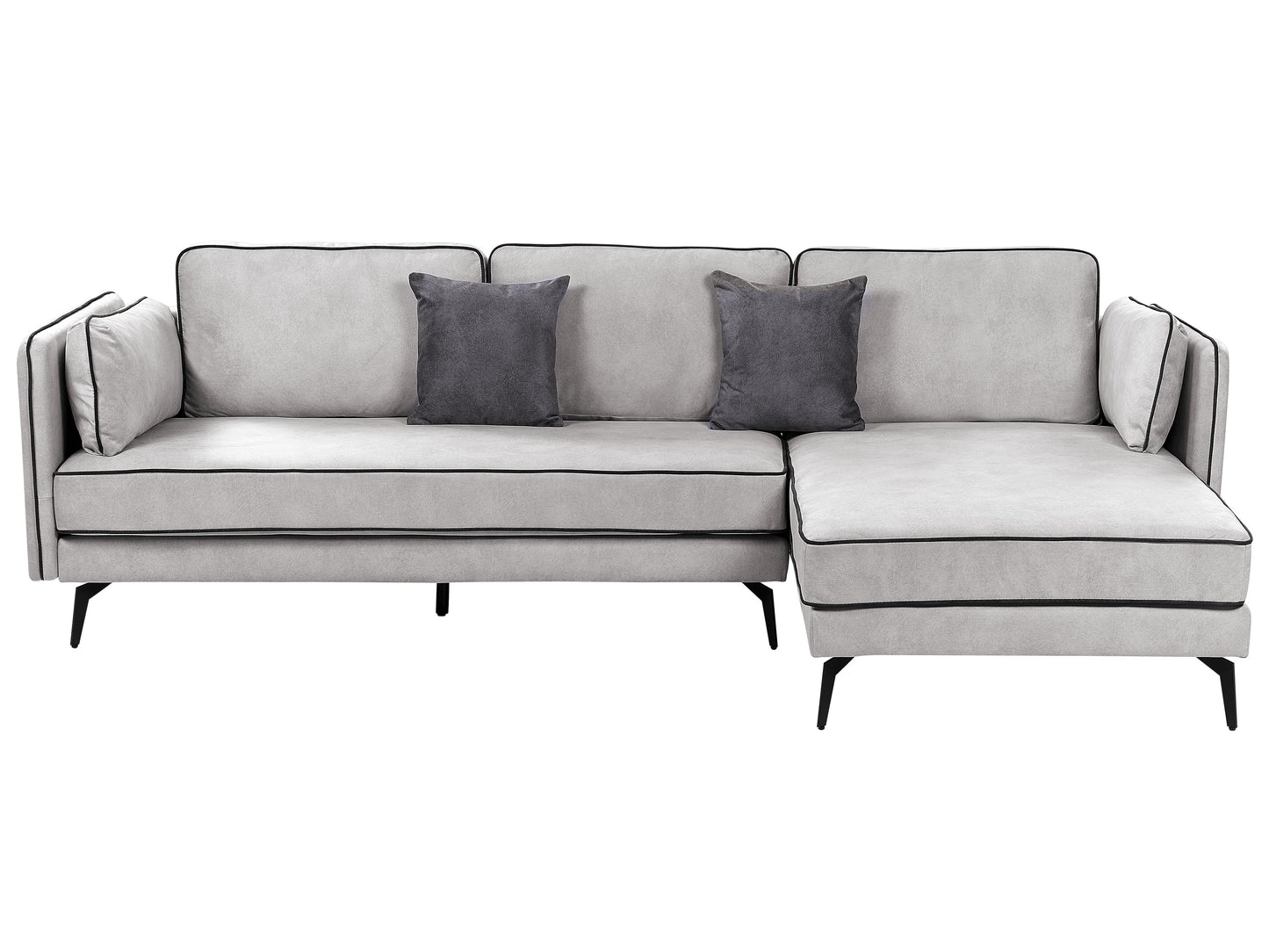  Corner Sofa 3 Seater ALTAN Velvet Light Grey Left Hand