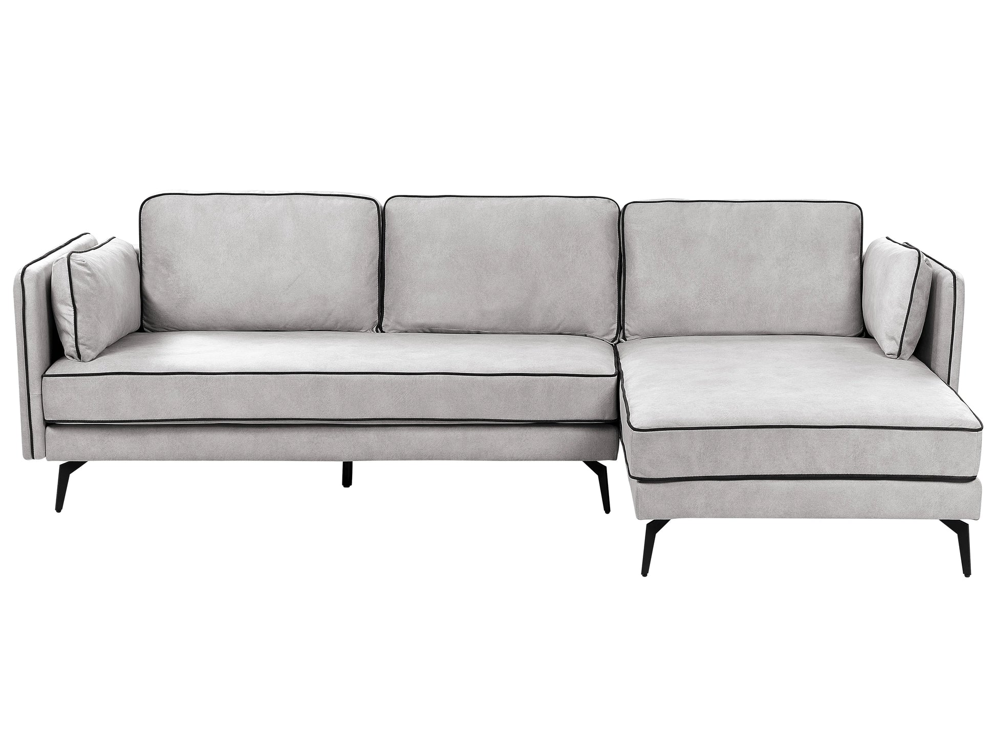  Corner Sofa 3 Seater ALTAN Velvet Light Grey Left Hand