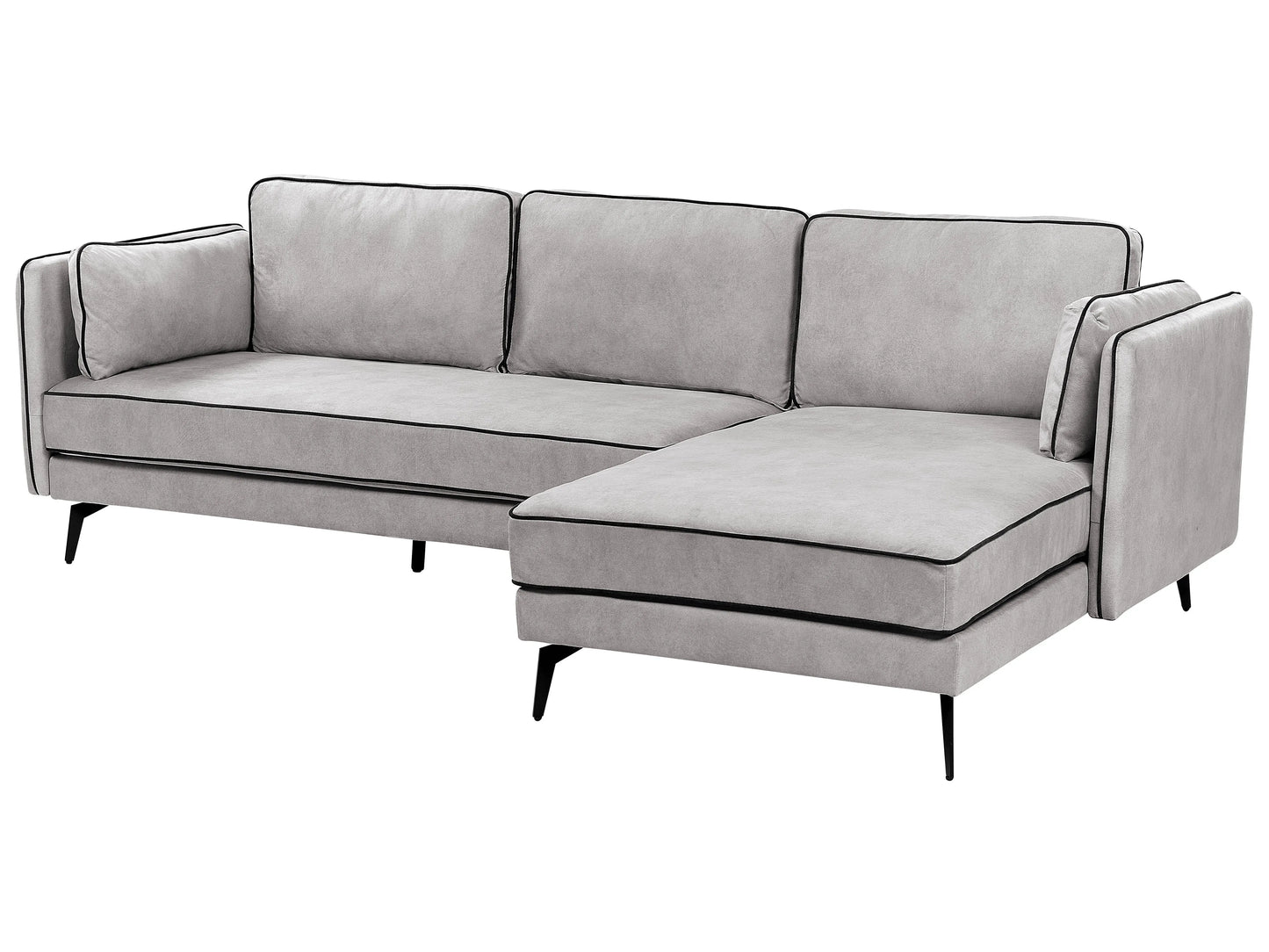  Corner Sofa 3 Seater ALTAN Velvet Light Grey Left Hand