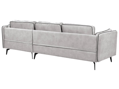  Corner Sofa 3 Seater ALTAN Velvet Light Grey Left Hand
