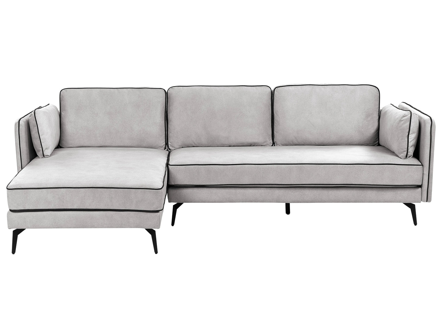  Corner Sofa 3 Seater ALTAN Velvet Light Grey Right Hand