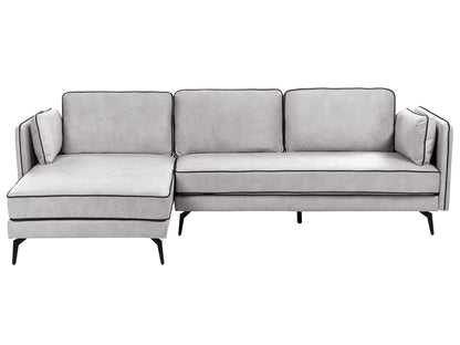  Corner Sofa 3 Seater ALTAN Velvet Light Grey Right Hand