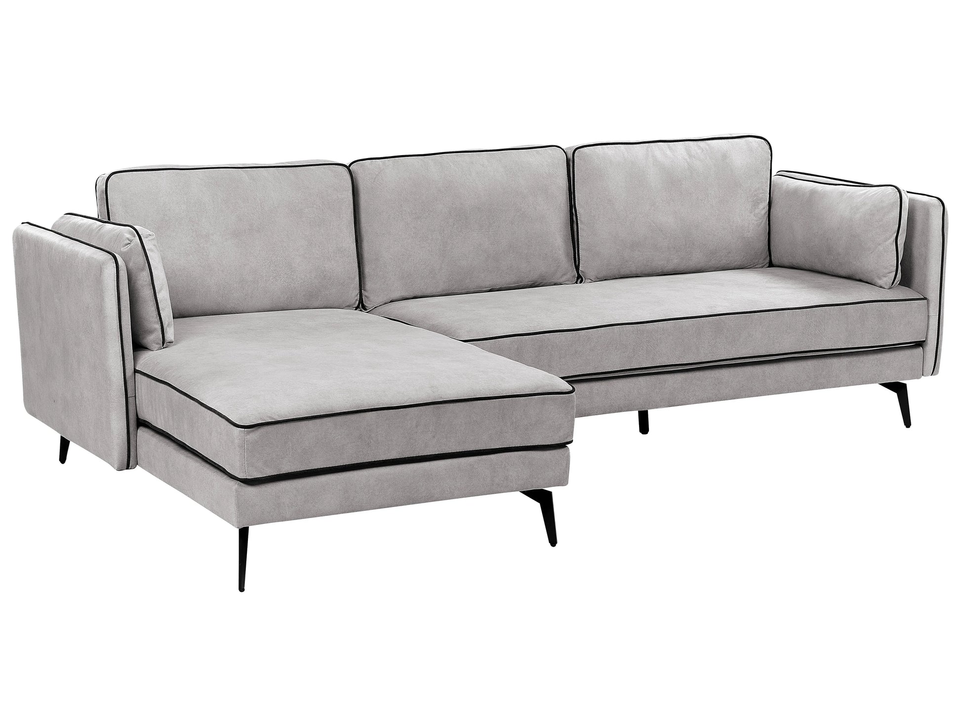  Corner Sofa 3 Seater ALTAN Velvet Light Grey Right Hand