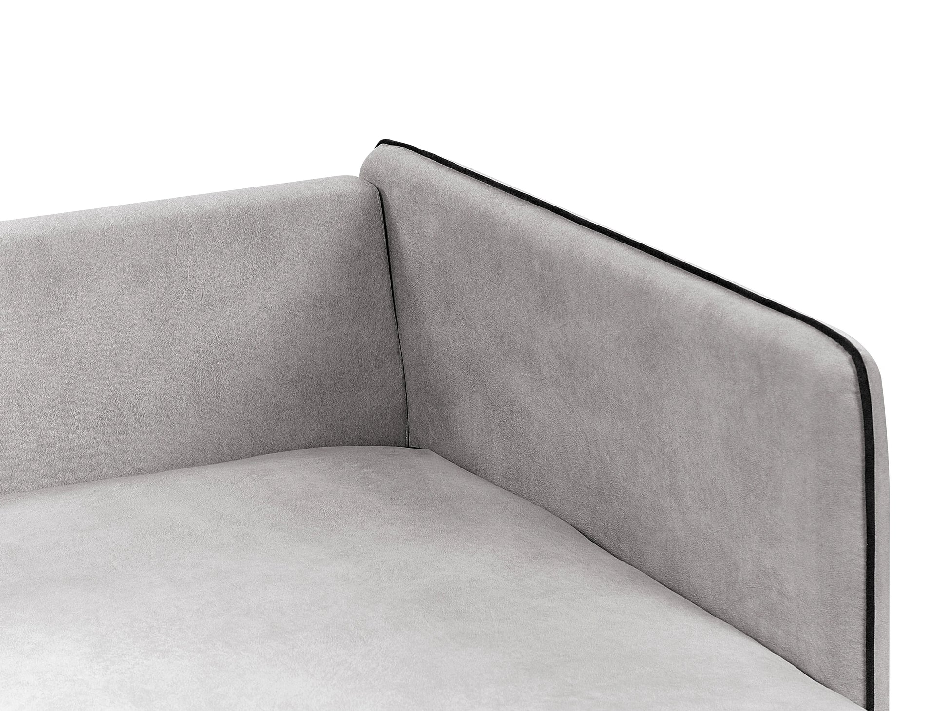  Corner Sofa 3 Seater ALTAN Velvet Light Grey Right Hand