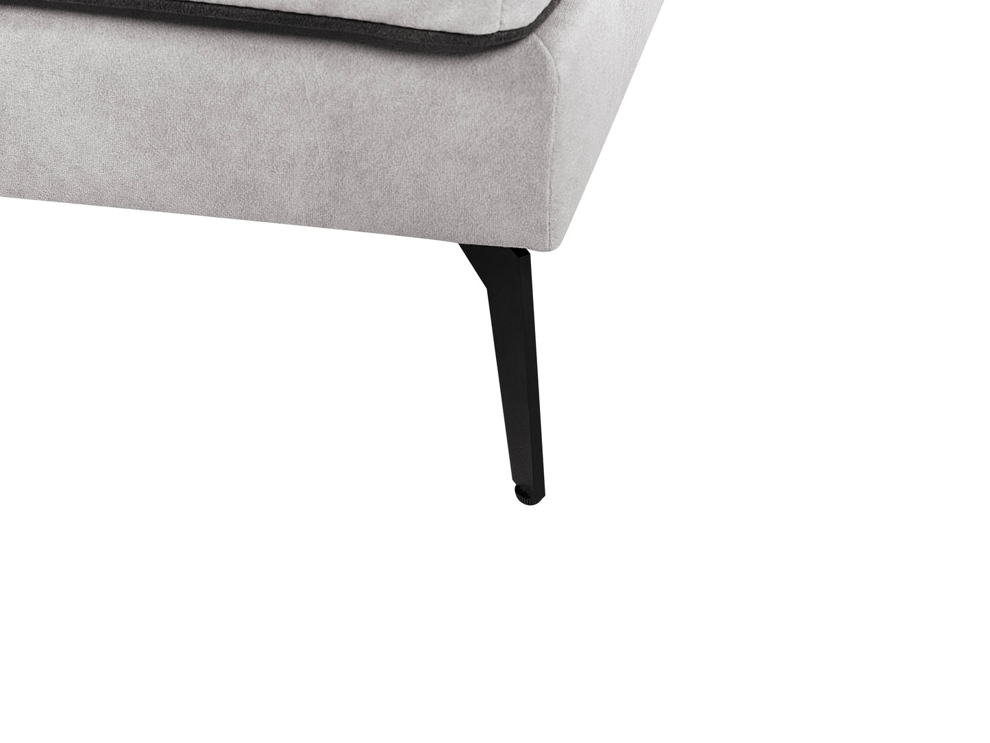  Corner Sofa 3 Seater ALTAN Velvet Light Grey Right Hand