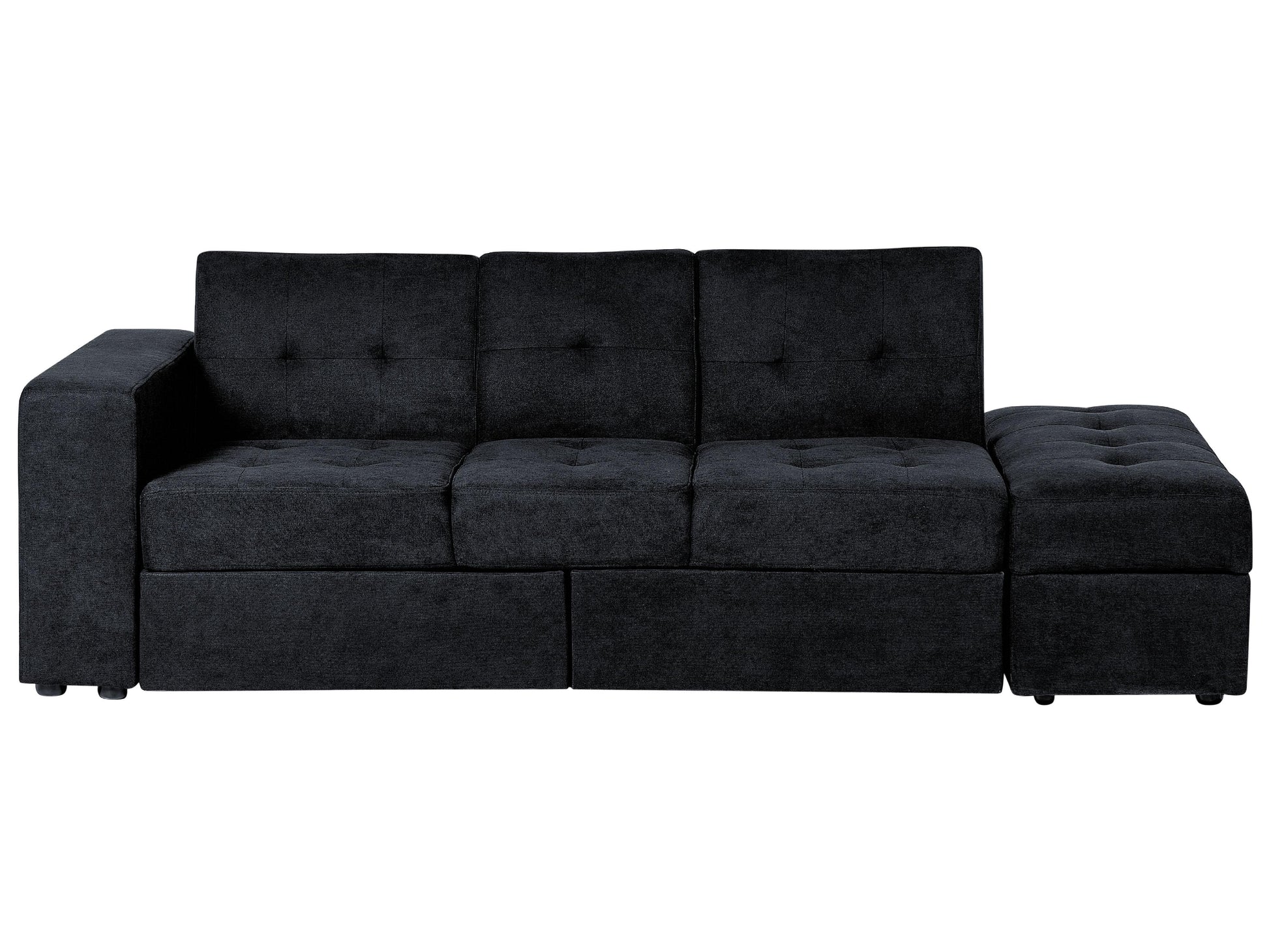  Sofa Bed 3 Seater FALSTER Fabric Black With Storage