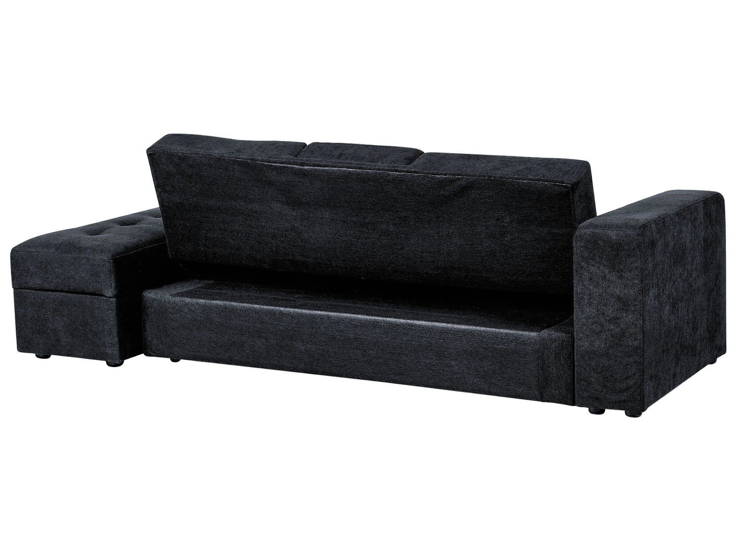  Sofa Bed 3 Seater FALSTER Fabric Black With Storage