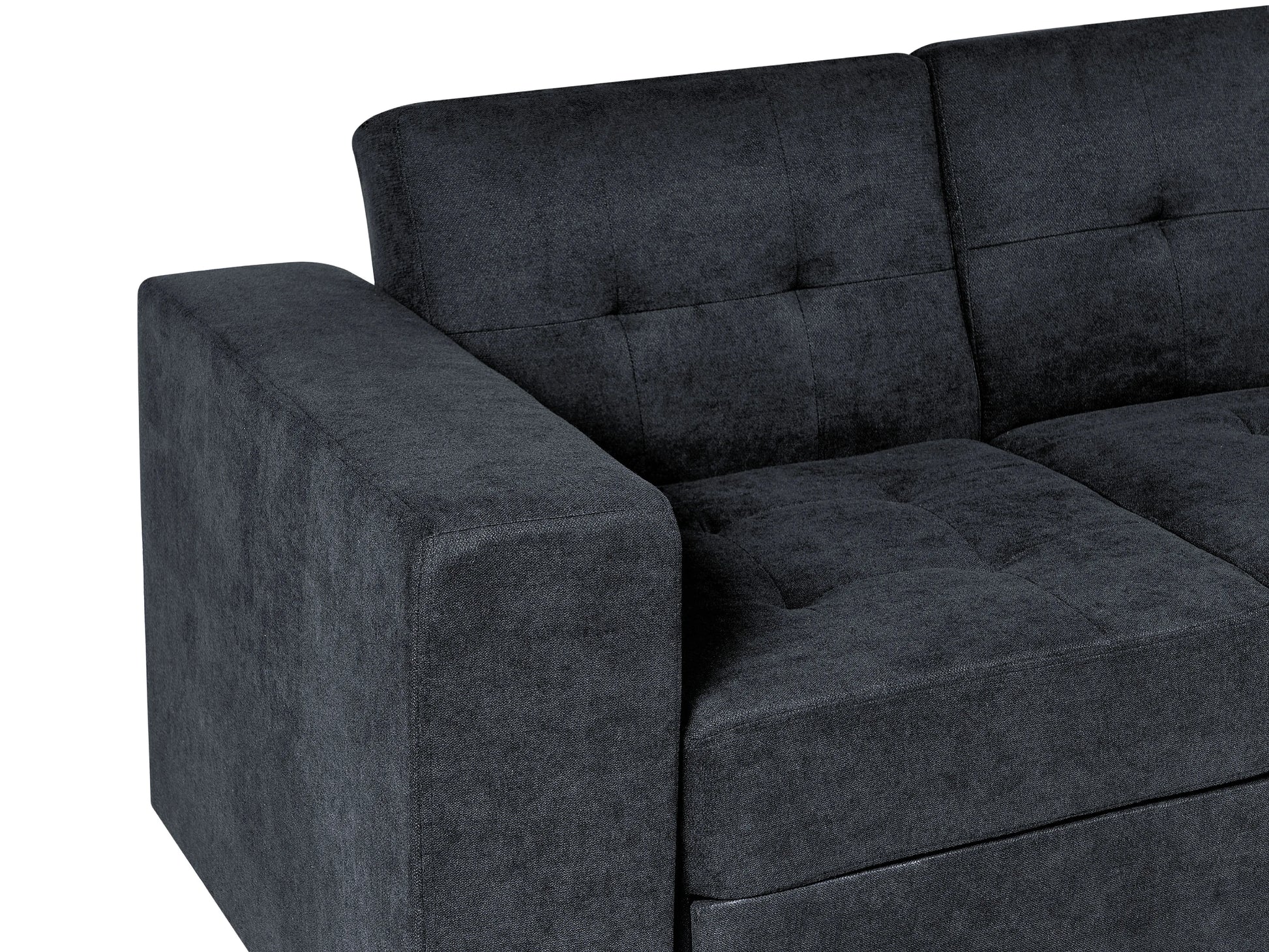  Sofa Bed 3 Seater FALSTER Fabric Black With Storage