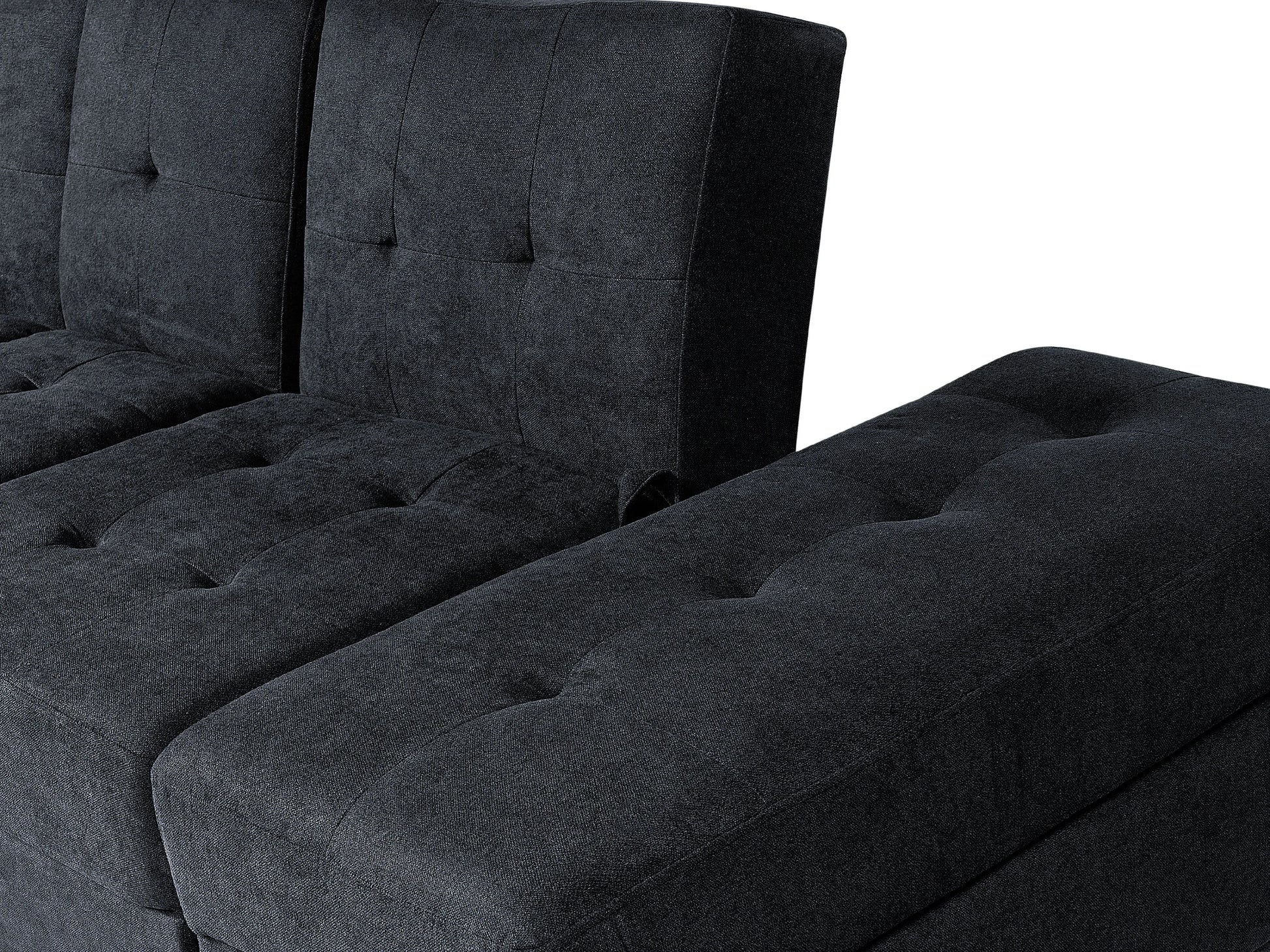  Sofa Bed 3 Seater FALSTER Fabric Black With Storage