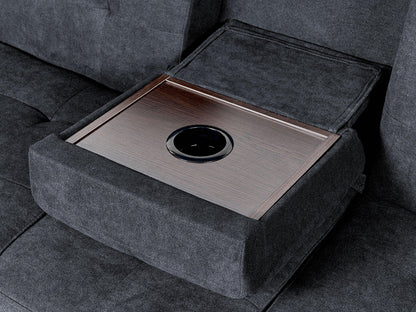  Sofa Bed 3 Seater FALSTER Fabric Black With Storage