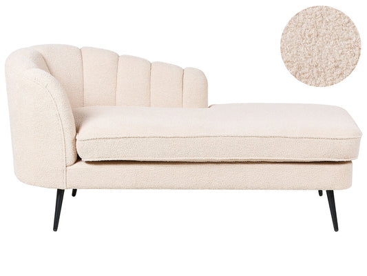  Left-Hand Chaise Lounge ALLIER Boucle Light Beige