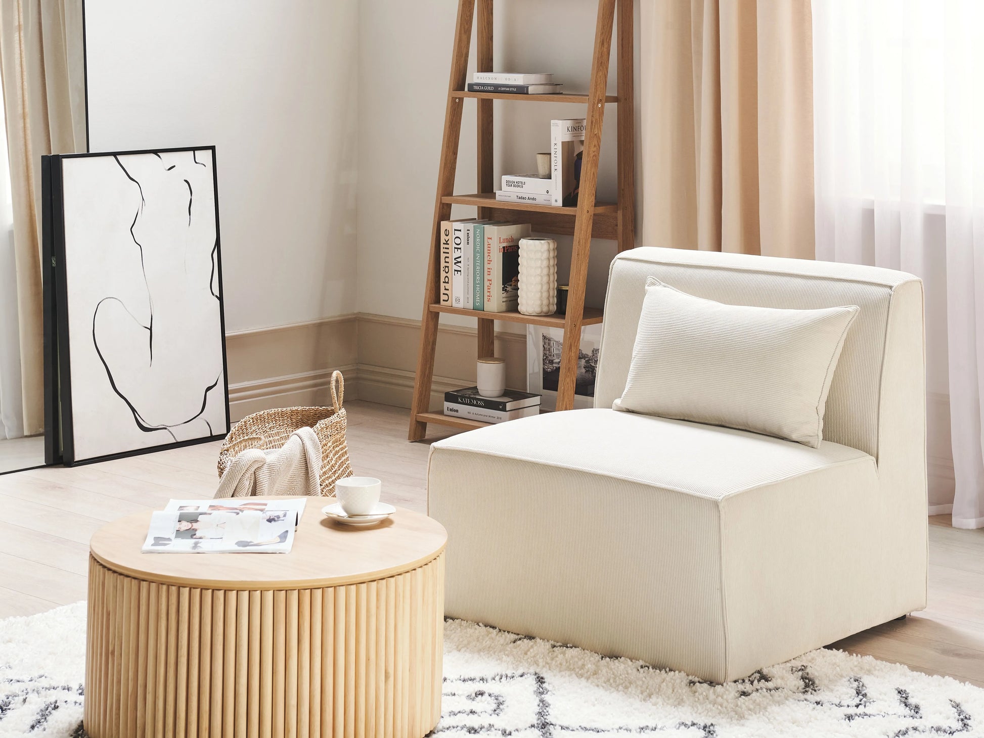  1-Seat Section LEMVIG Corduroy Light Beige