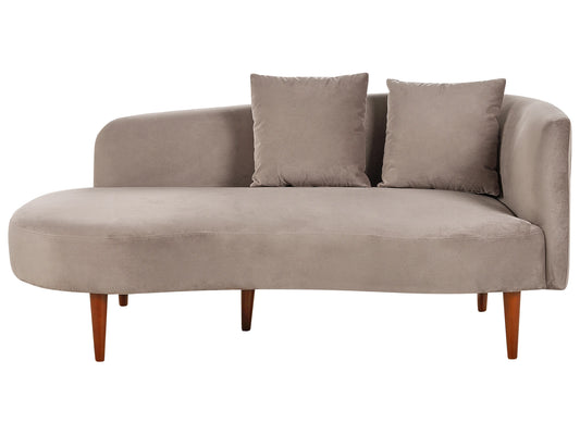  Right-Hand Chaise Lounge CHAUMONT Velvet Taupe