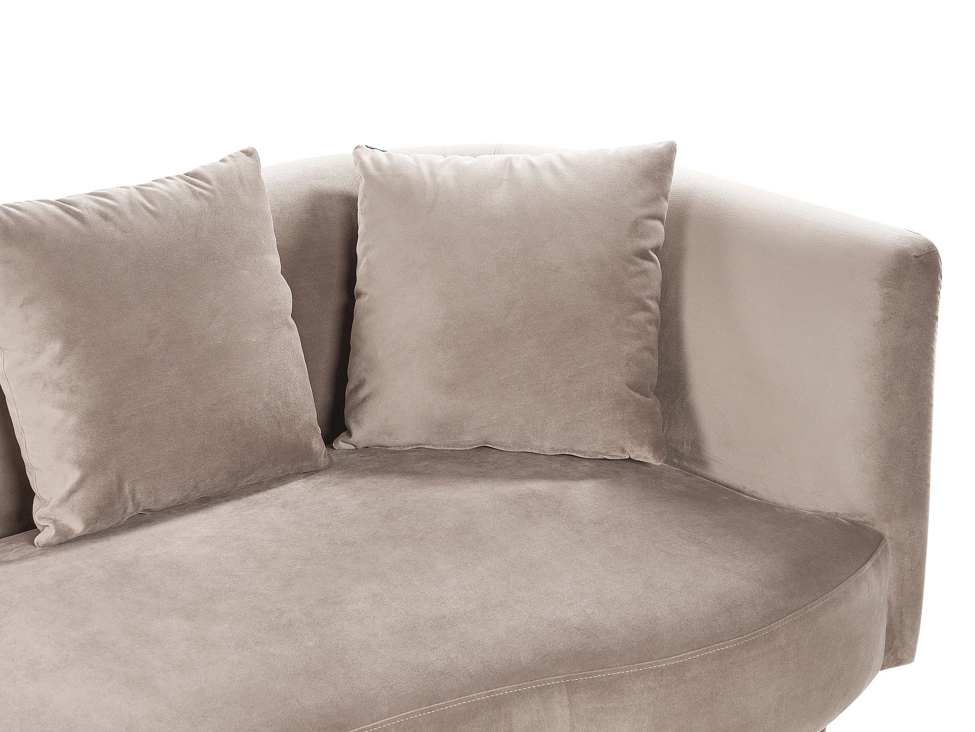  Right-Hand Chaise Lounge CHAUMONT Velvet Taupe