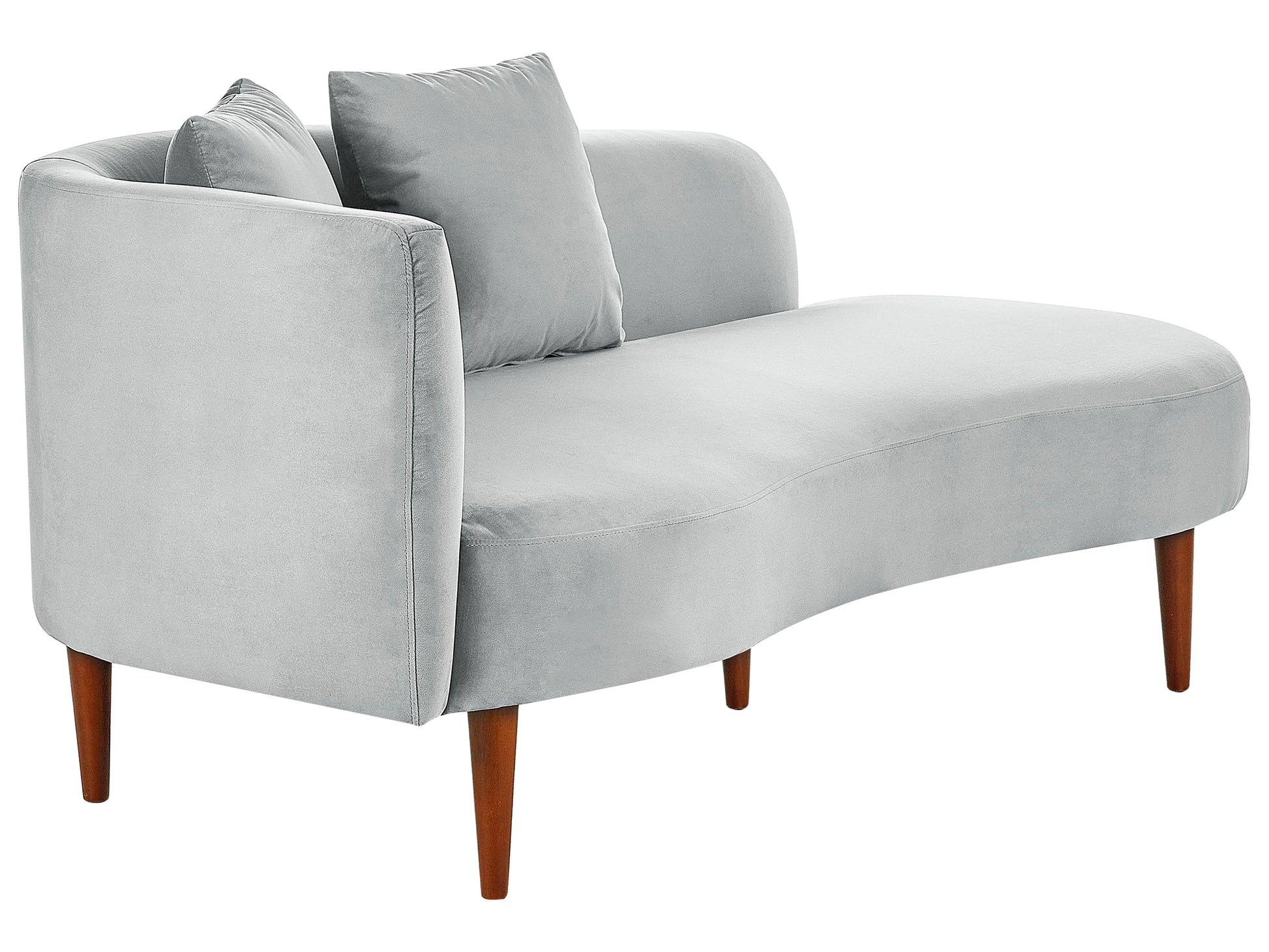  Left-Hand Chaise Lounge CHAUMONT Velvet Light Grey