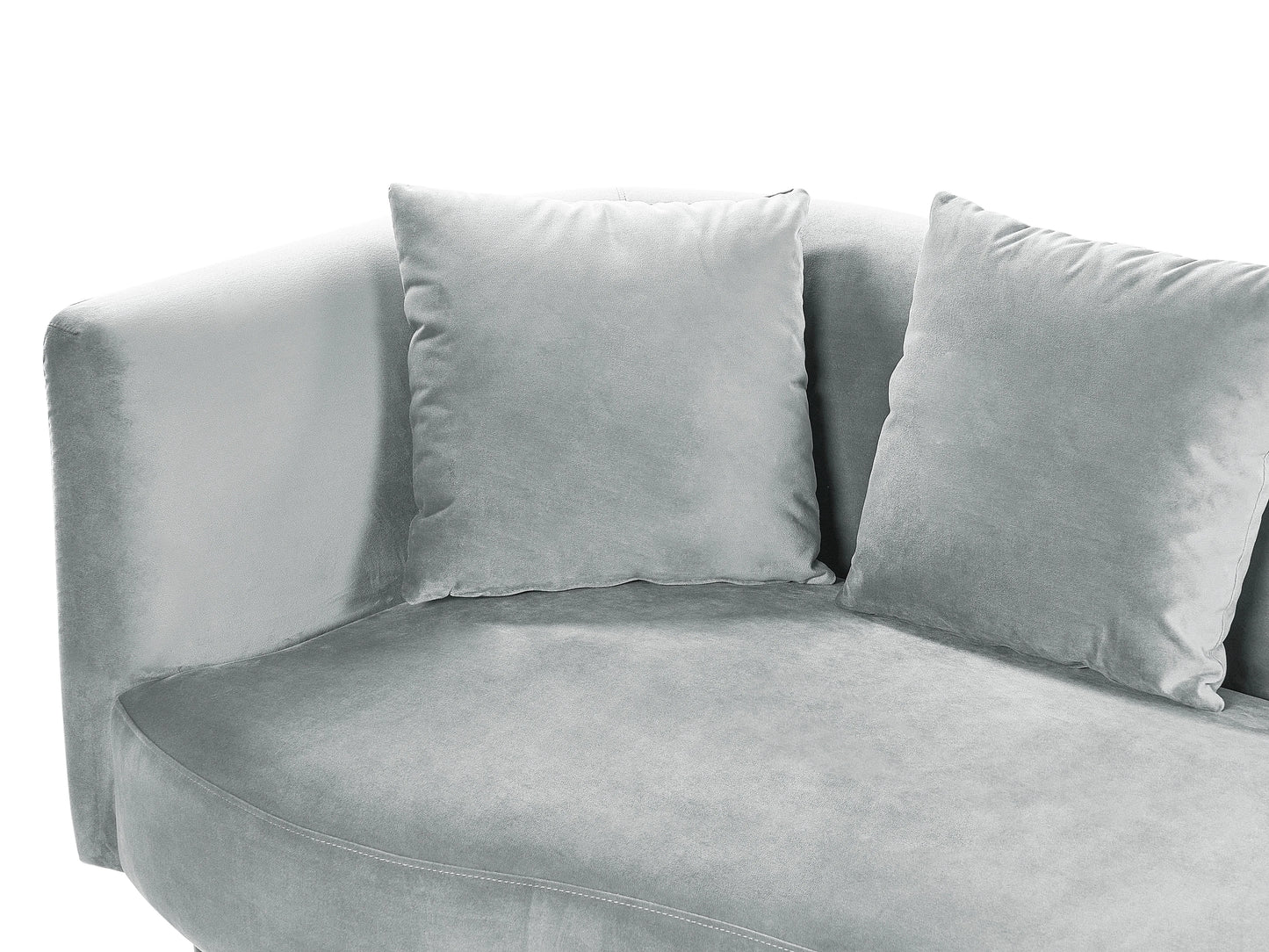  Left-Hand Chaise Lounge CHAUMONT Velvet Light Grey