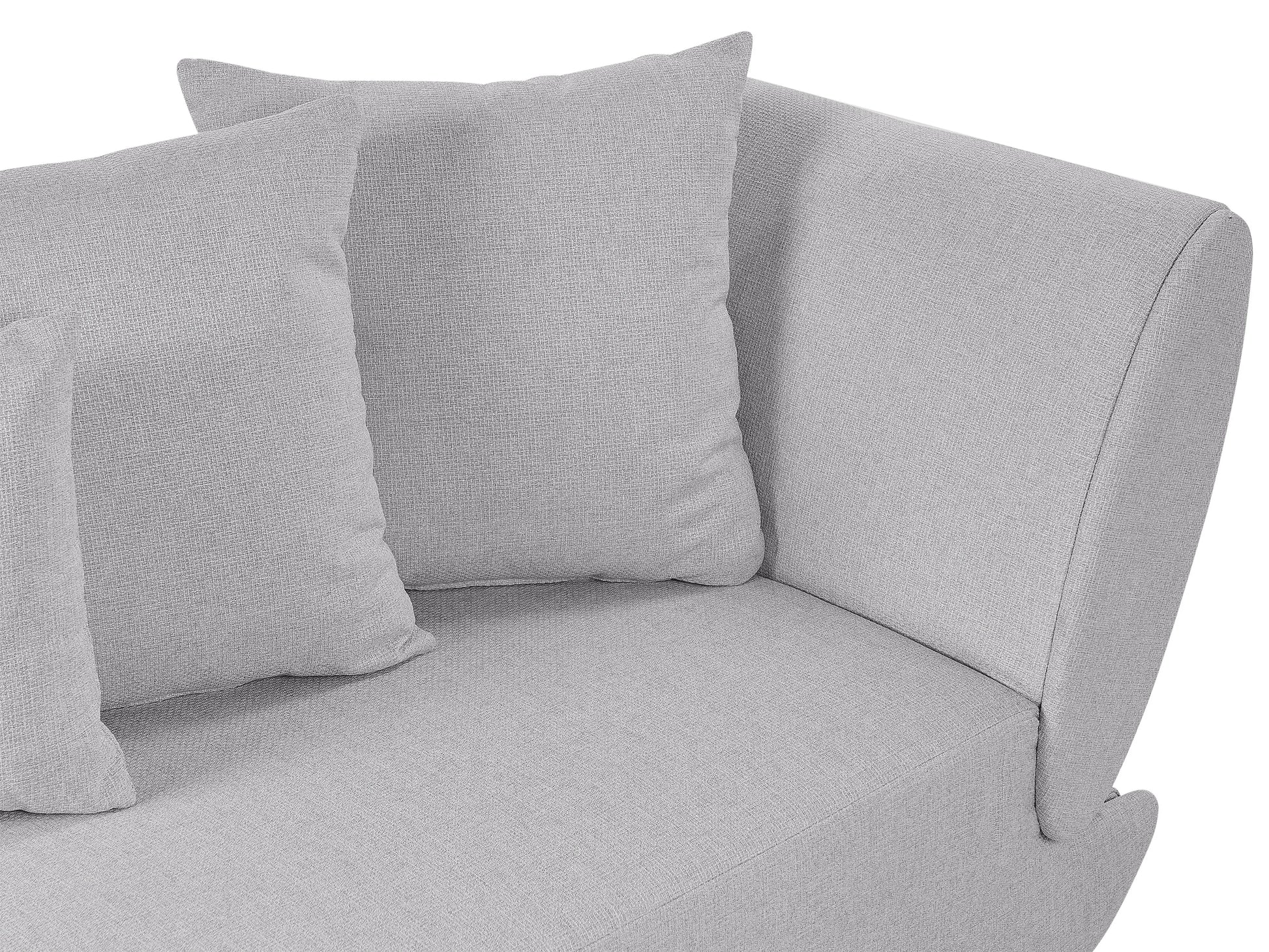  Right-Hand Chaise Lounge MERI Faux Linen Light Grey With Storage