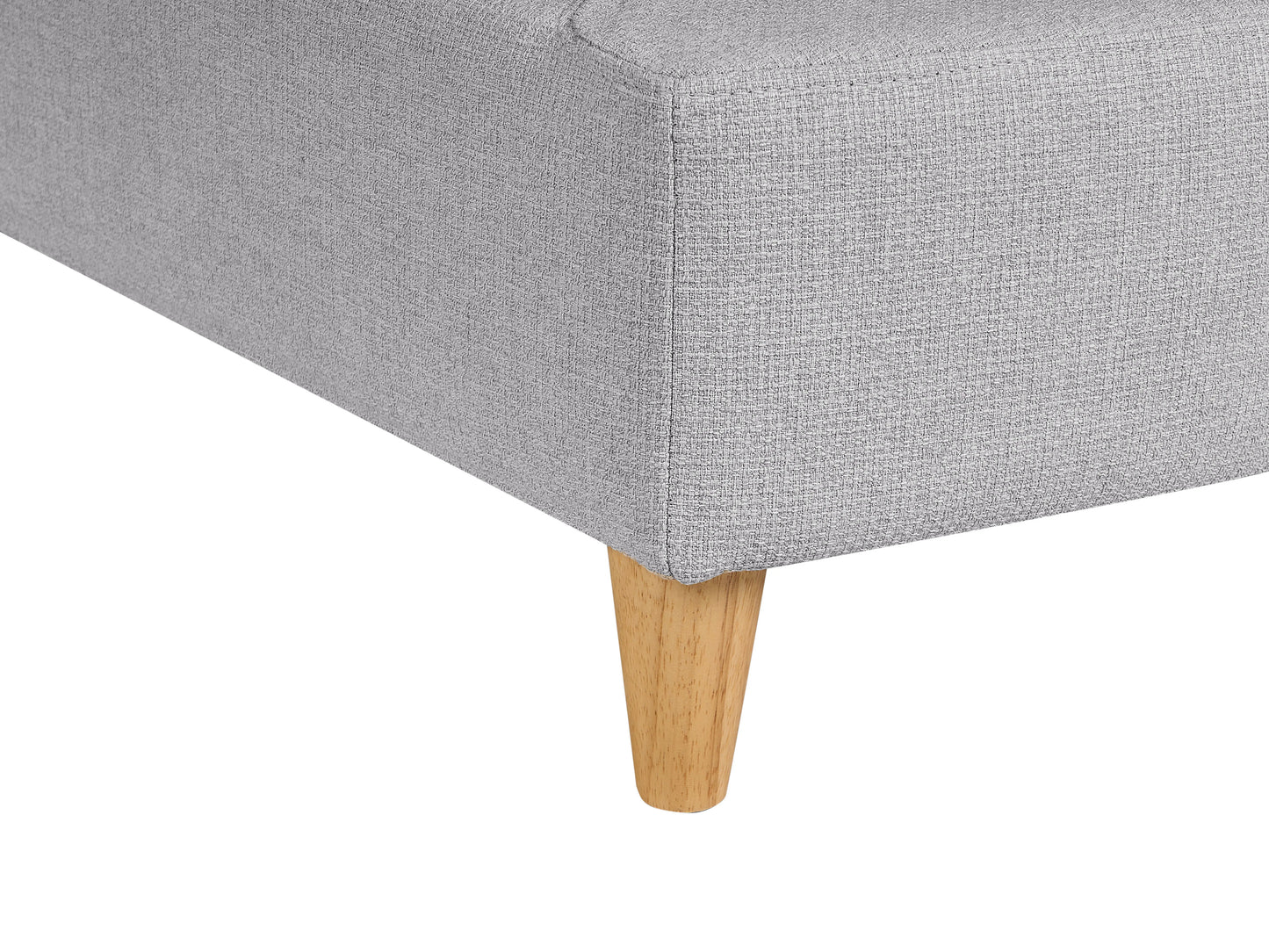  Right-Hand Chaise Lounge MERI Faux Linen Light Grey With Storage