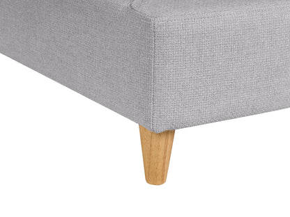  Right-Hand Chaise Lounge MERI Faux Linen Light Grey With Storage