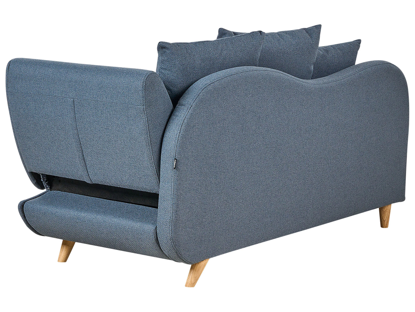  Right-Hand Chaise Lounge MERI Faux Linen Dark Blue With Storage