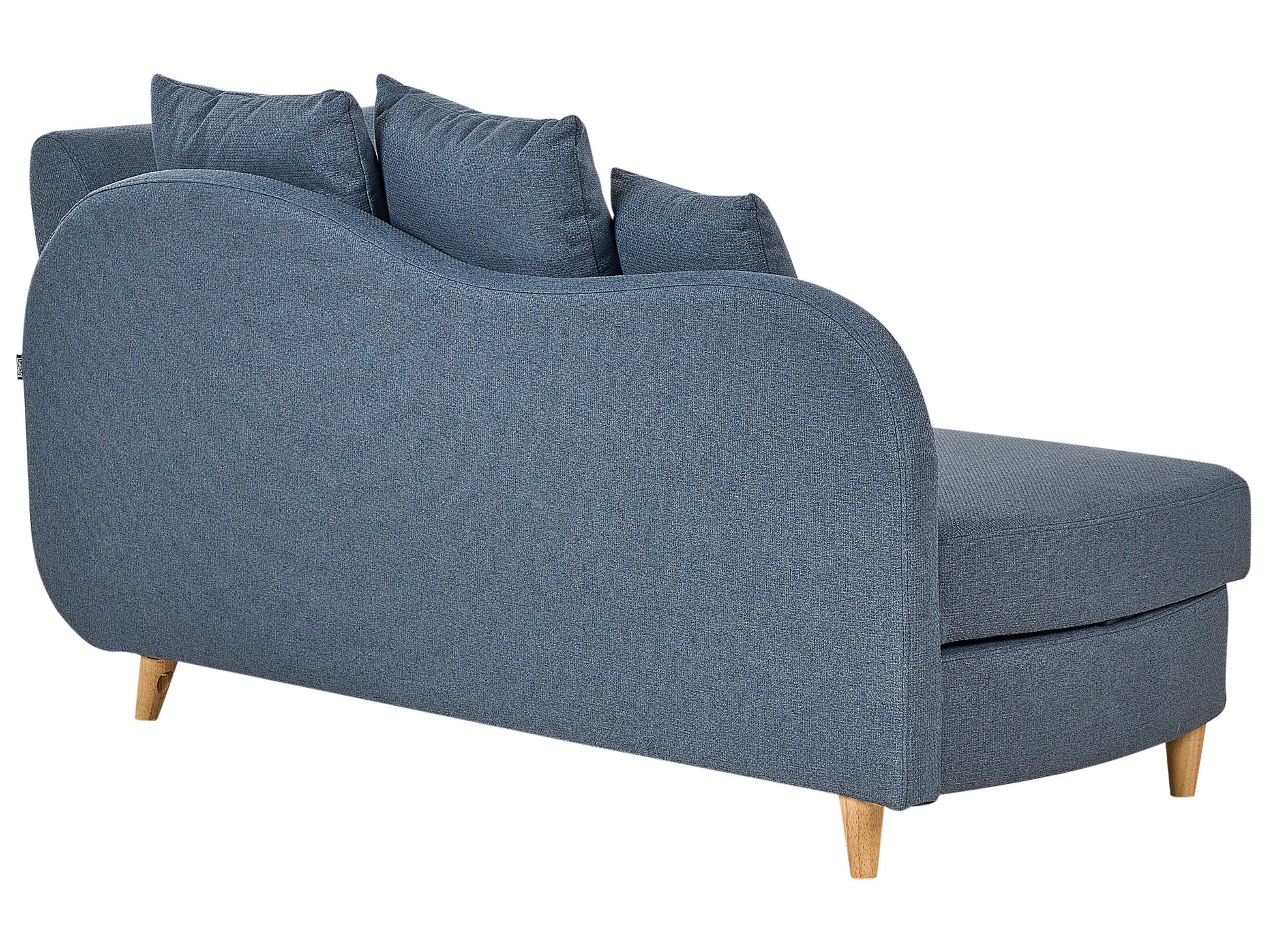  Right-Hand Chaise Lounge MERI Faux Linen Dark Blue With Storage