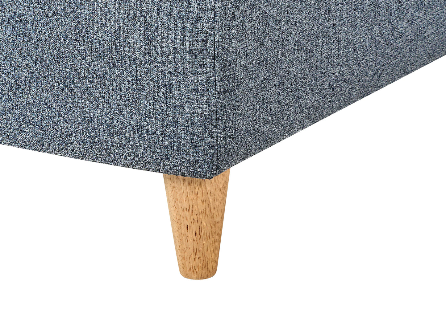  Right-Hand Chaise Lounge MERI Faux Linen Dark Blue With Storage