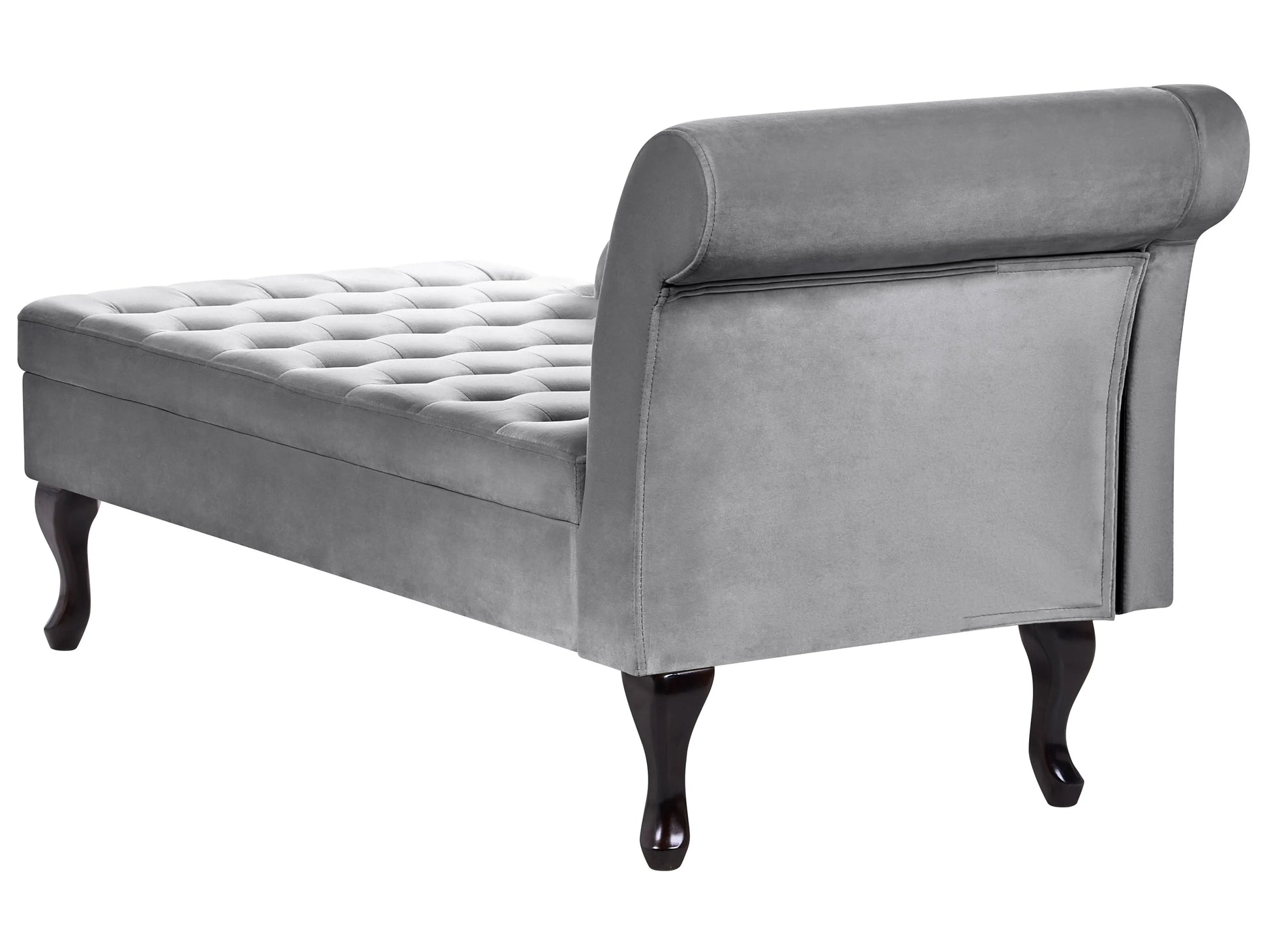  Right-Hand Chaise Lounge PESSAC Velvet Light Grey With Storage