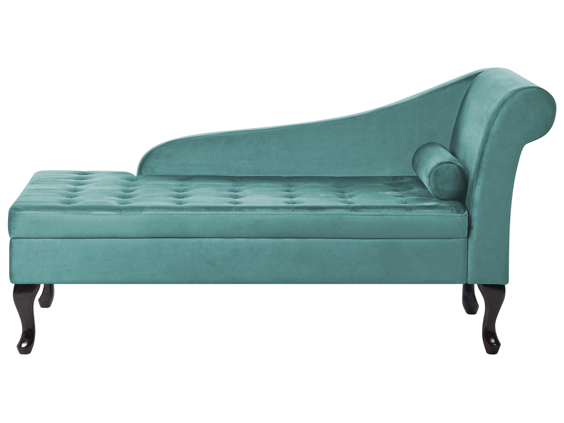  Right-Hand Chaise Lounge PESSAC Velvet Teal With Storage