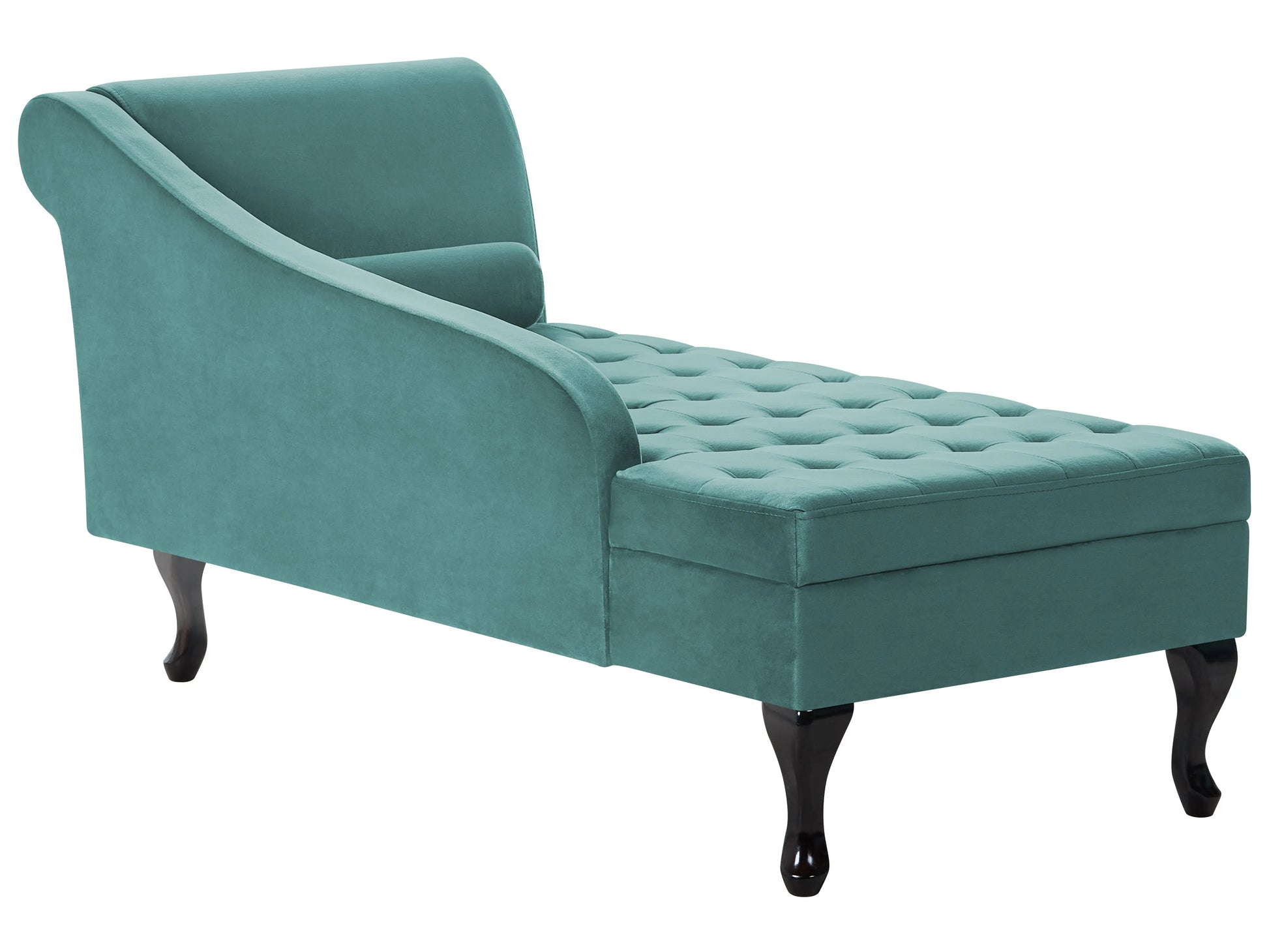  Right-Hand Chaise Lounge PESSAC Velvet Teal With Storage
