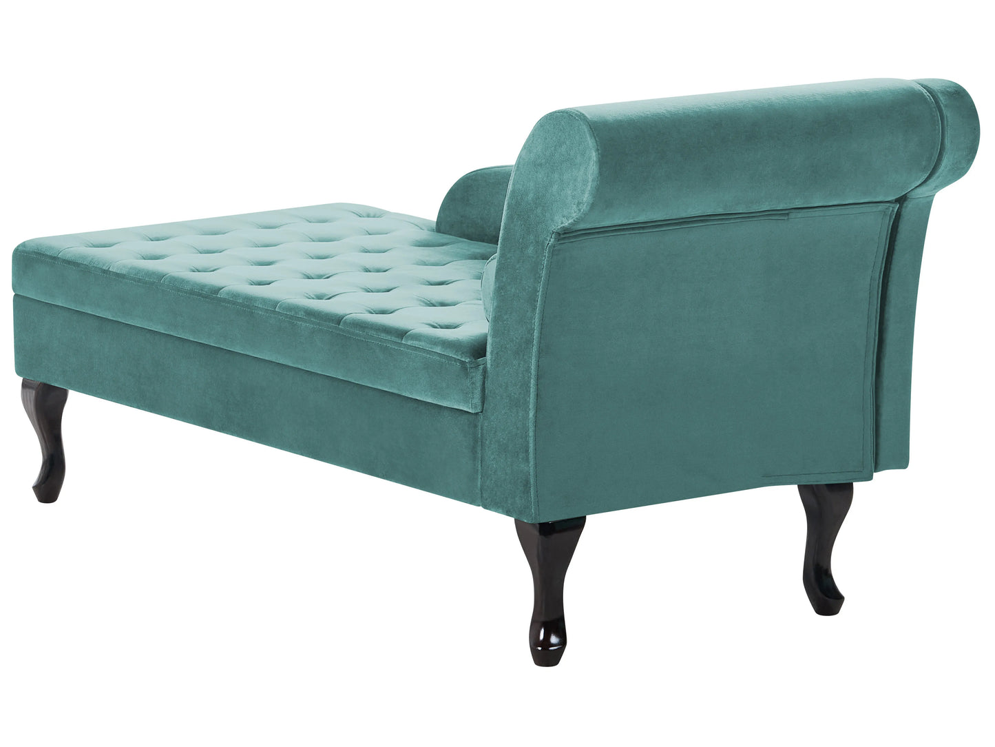  Right-Hand Chaise Lounge PESSAC Velvet Teal With Storage