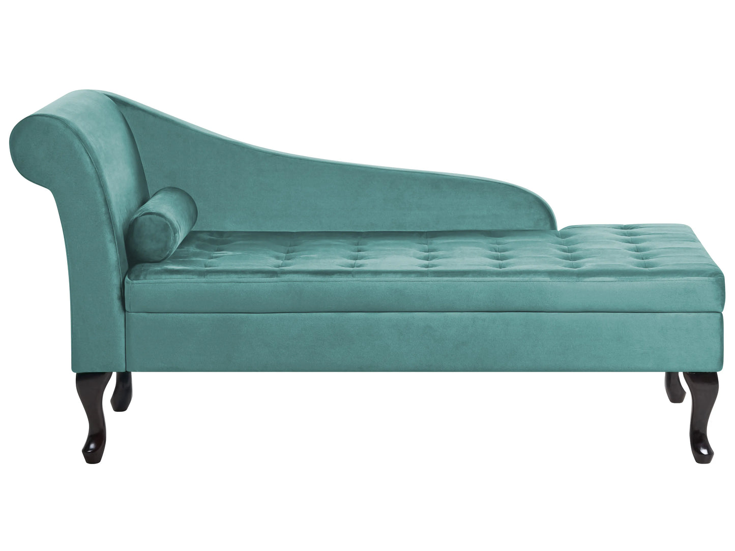  Left-Hand Chaise Lounge PESSAC Velvet Teal With Storage