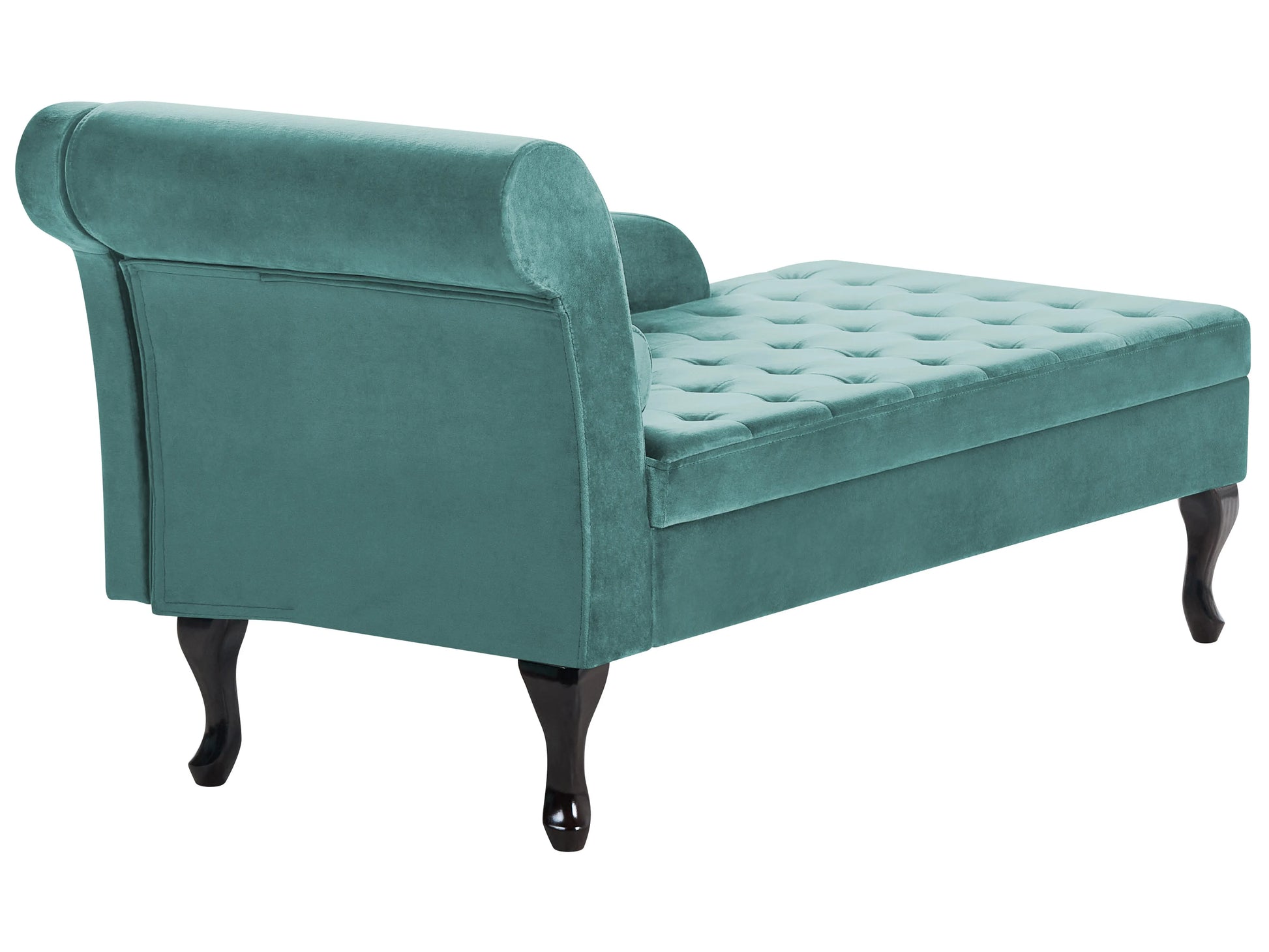  Left-Hand Chaise Lounge PESSAC Velvet Teal With Storage