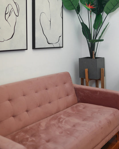  Sofa Bed 3 Seater ABERDEEN Velvet Pink