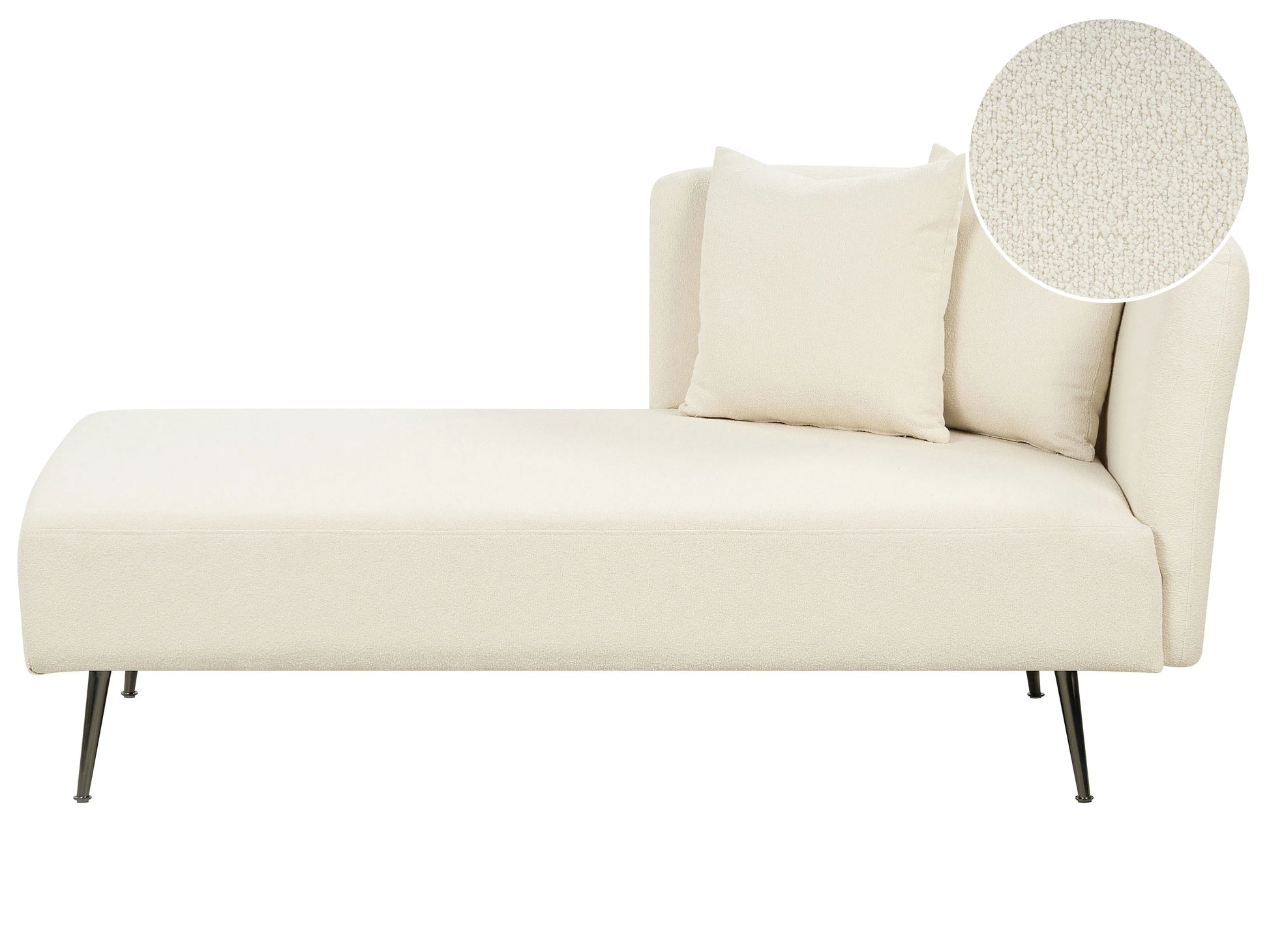  Right-Hand Chaise Lounge RIOM Boucle Off-White