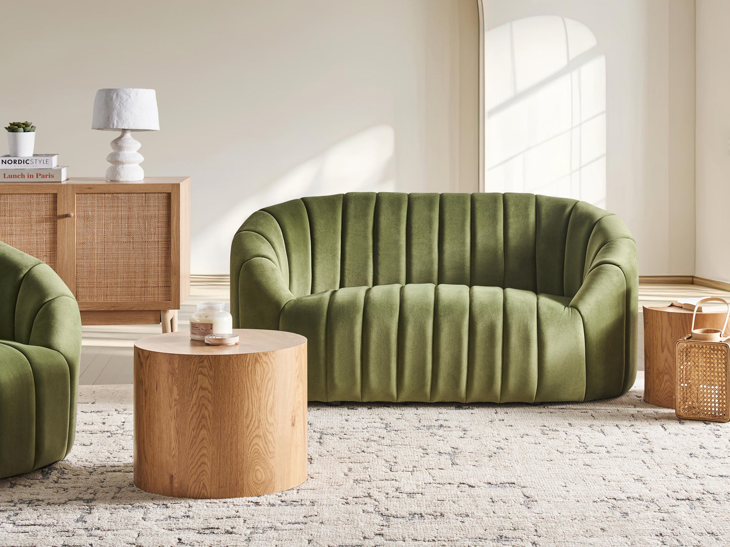  Sofa 2 Seater MALUNG Velvet Dark Green