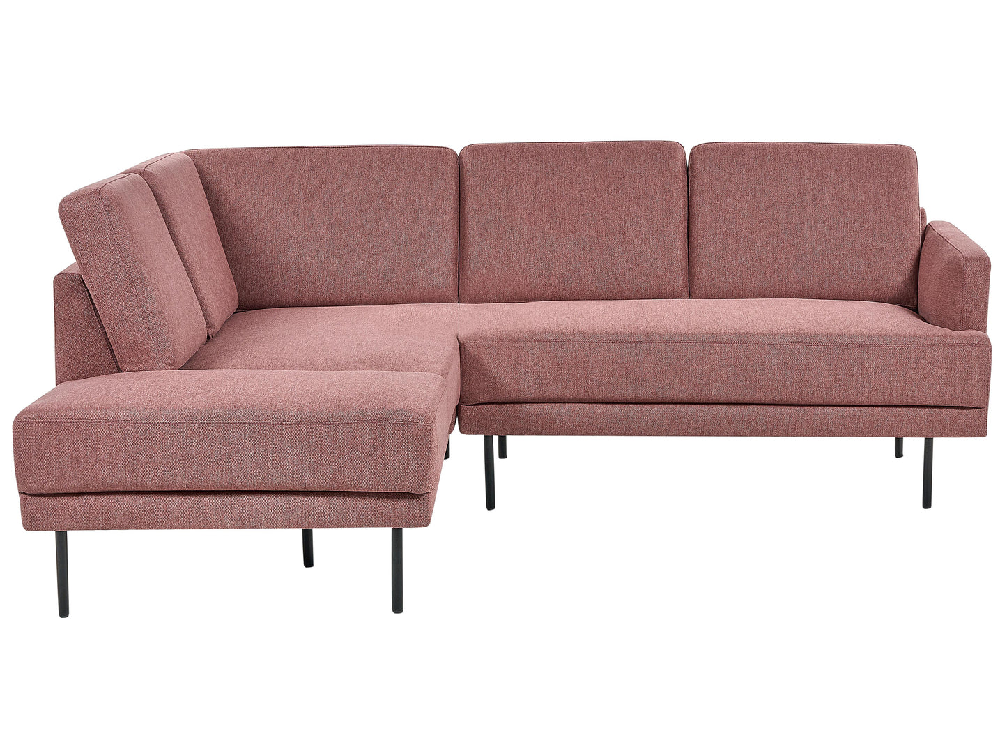  Corner Sofa 4 Seater BREDA Fabric Pink Right Hand
