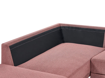  Corner Sofa 4 Seater BREDA Fabric Pink Right Hand
