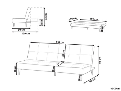  Sofa Bed 3 Seater ESSVIK Fabric Light Green