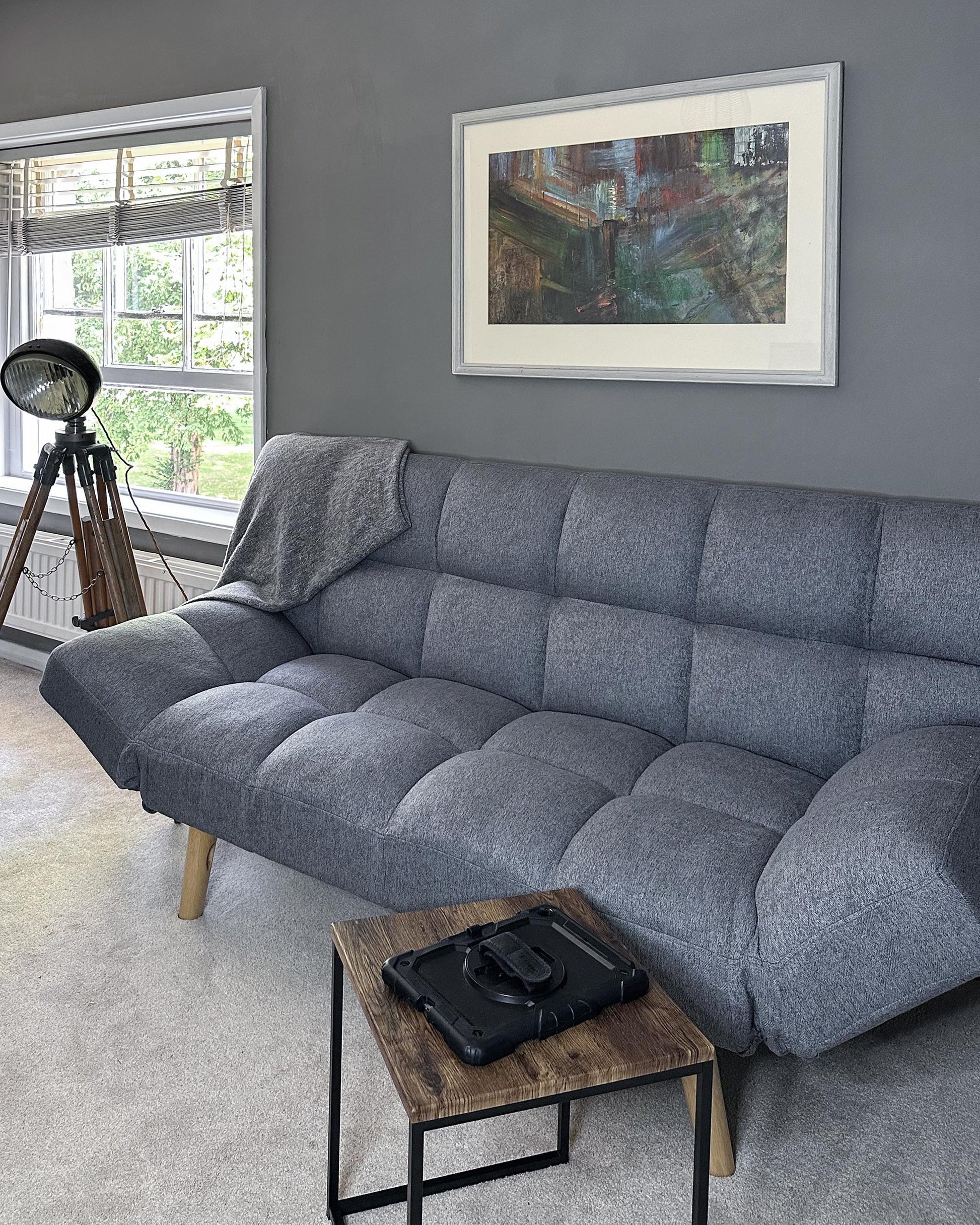  Sofa Bed 2 Seater INGARO Fabric Dark Grey