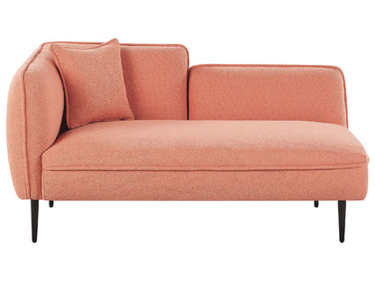  Left-Hand Chaise Lounge CHEVANNES Boucle Peach Pink