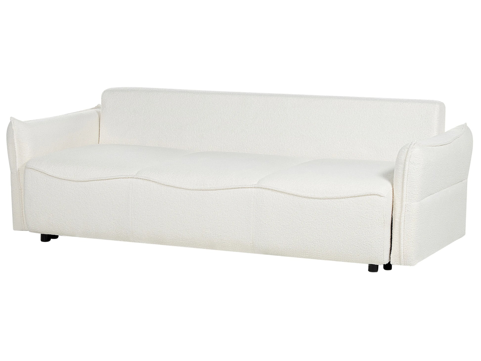  Sofa Bed 3 Seater KRAMA Boucle White With Storage