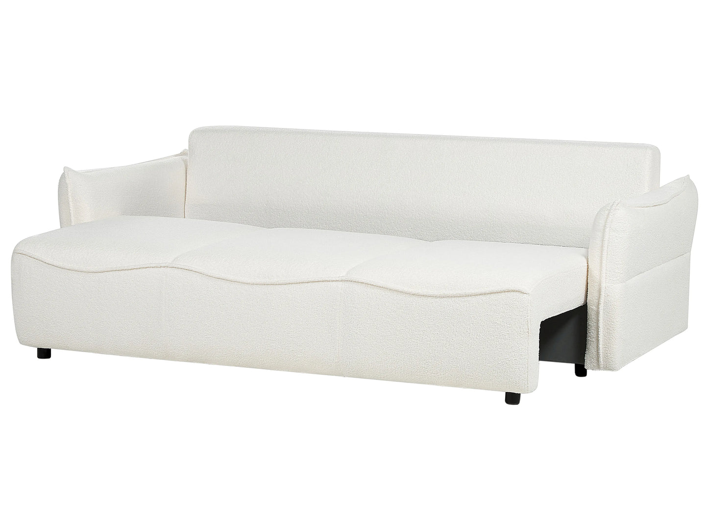  Sofa Bed 3 Seater KRAMA Boucle White With Storage