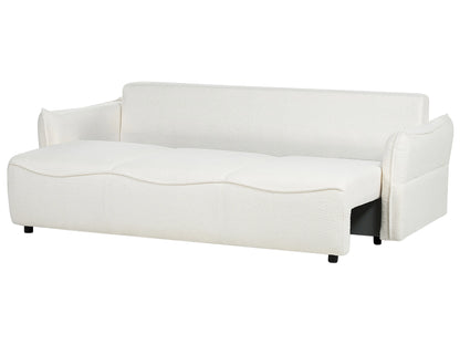 Sofa Bed 3 Seater KRAMA Boucle White With Storage