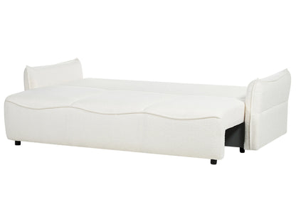  Sofa Bed 3 Seater KRAMA Boucle White With Storage