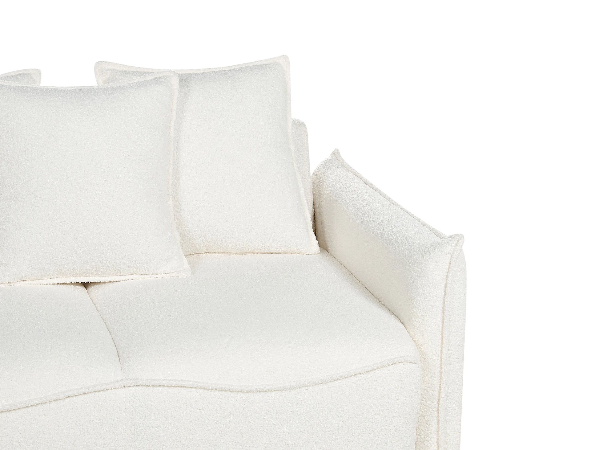  Sofa Bed 3 Seater KRAMA Boucle White With Storage