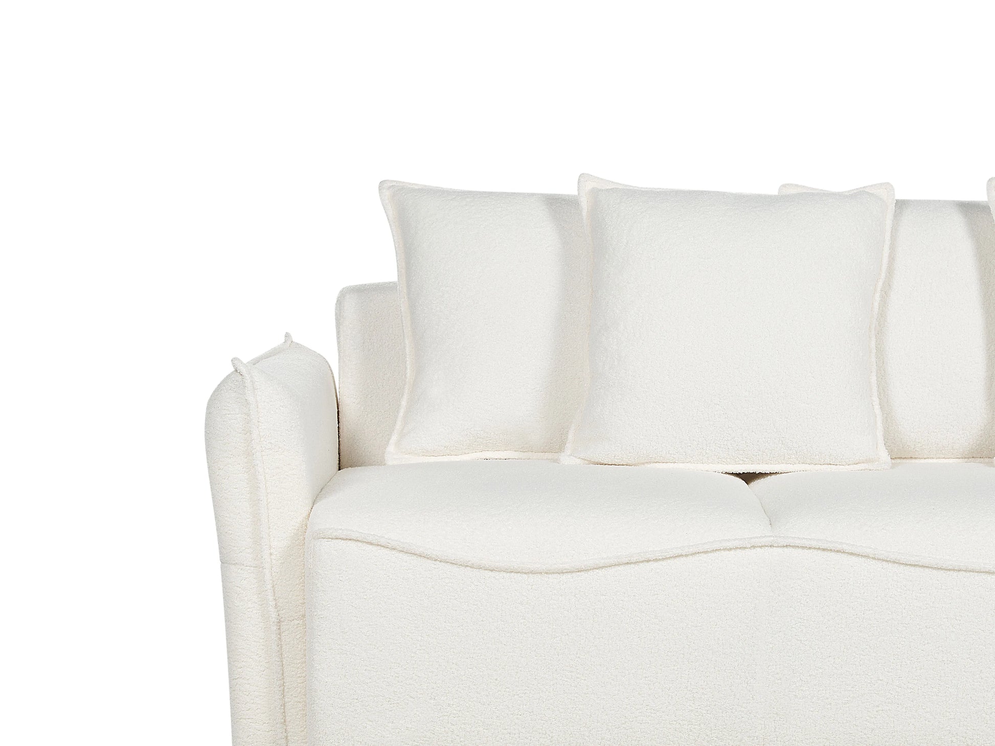  Sofa Bed 3 Seater KRAMA Boucle White With Storage