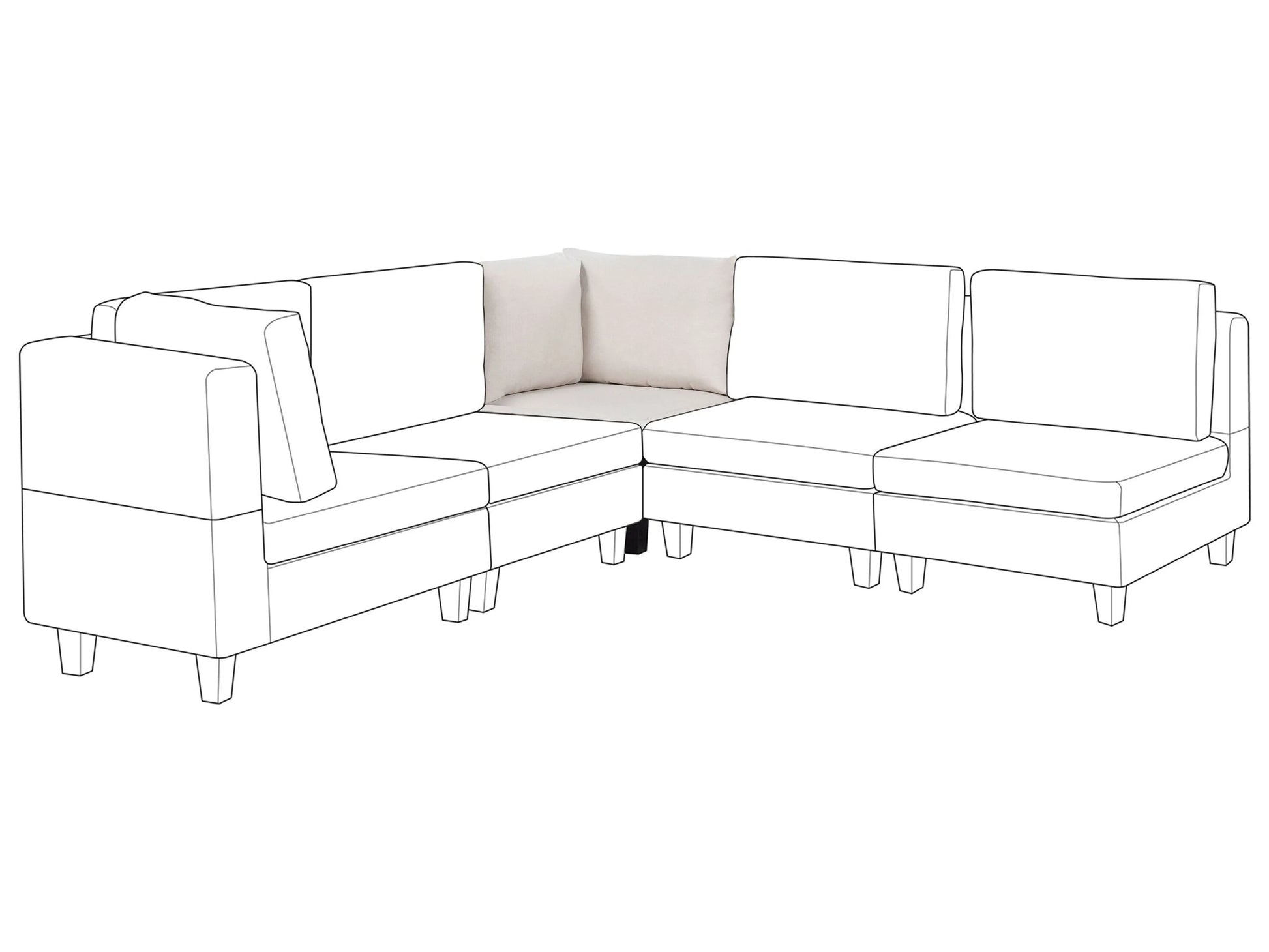  Corner Seat UNSTAD Fabric Light Beige