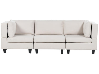  Modular Sofa 3 Seater UNSTAD Fabric Light Beige